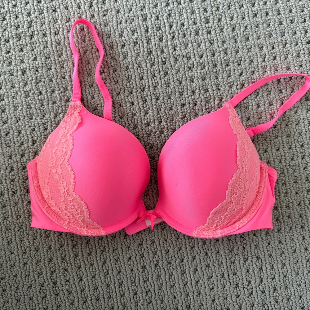 Victoria's Secret Neon Pink Lace Bra